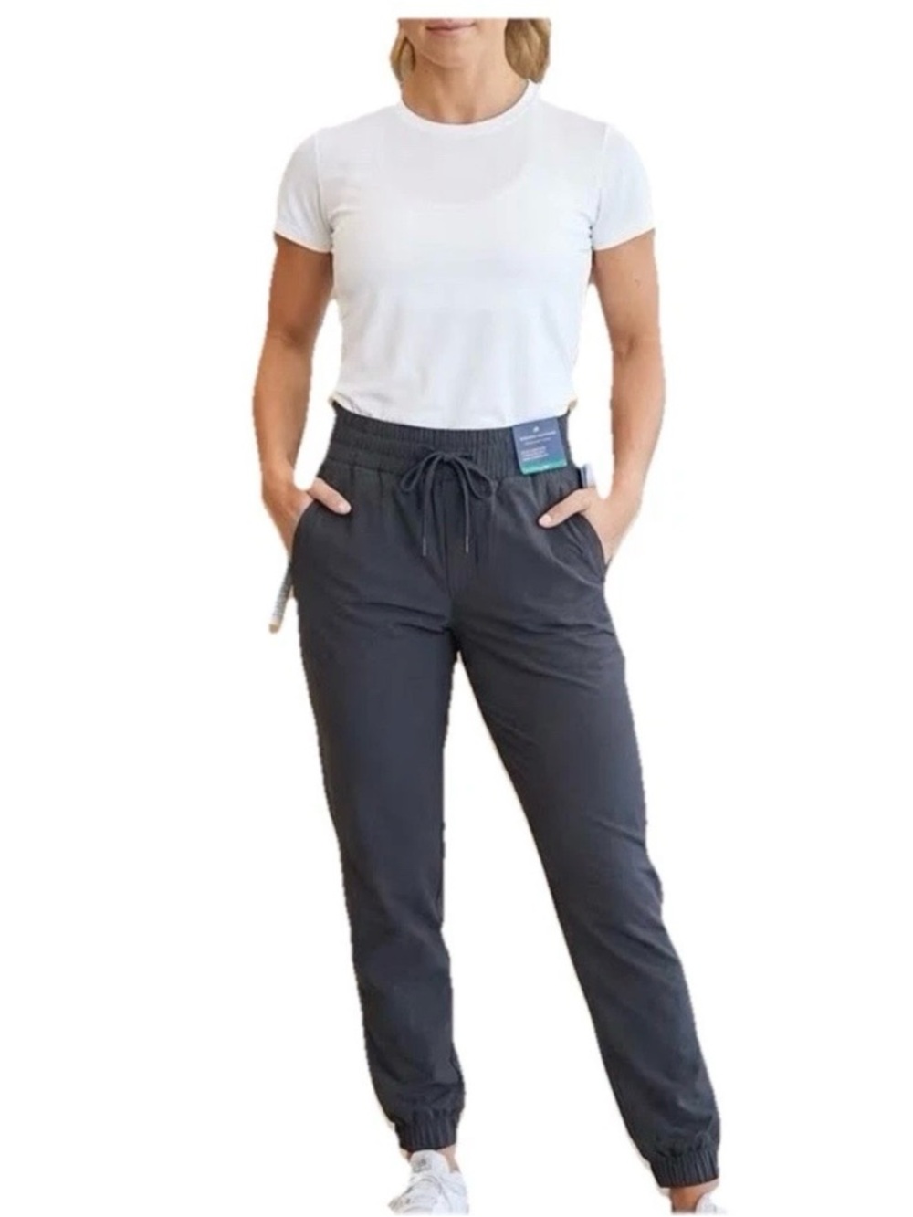 Modern Ambition Womens Pants Black Stretch Tapered Jogger Size XL NWT